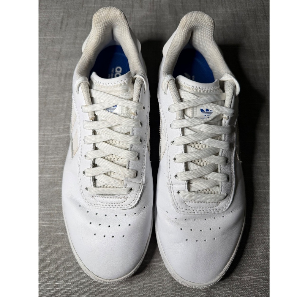 Adidas 3MC Boost Skate Shoes Mens 8.5 Triple White Leather Low Sneakers FV5951 - Picture 2 of 10